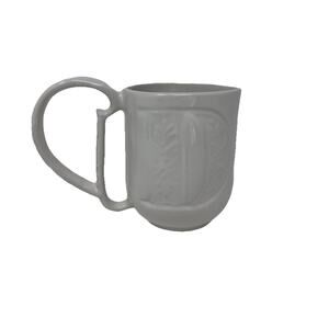 Pottery Barn Ceramic A to Z Coffee Mug in Off White - “D”